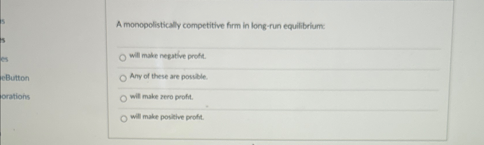 Solved A monopolistically competitive firm in long-run | Chegg.com