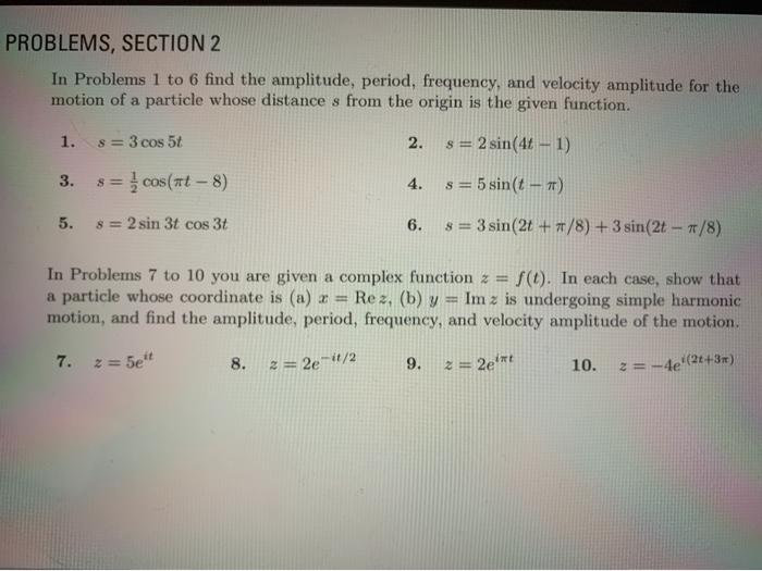 Solved PROBLEMS, SECTION 2 In Problems 1 to 6 find the | Chegg.com