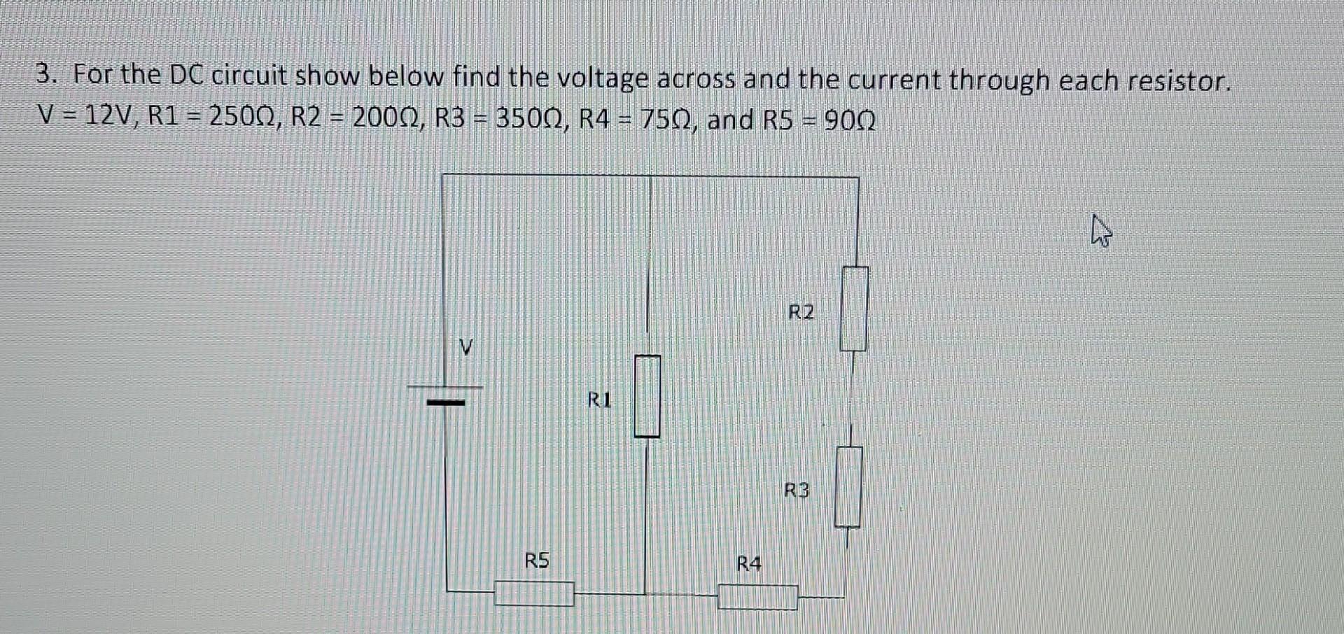 Solved 3. For The DC Circuit Show Below Find The Voltage | Chegg.com