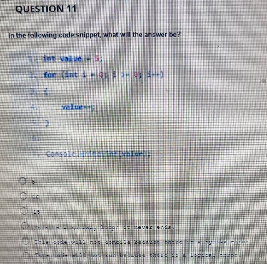 Solved QUESTION 1 In the following code snippet, what will | Chegg.com