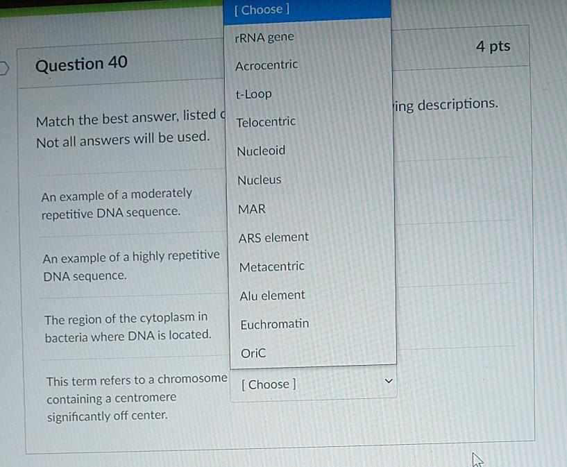 Solved Match the best answer, listed on the right, with the | Chegg.com