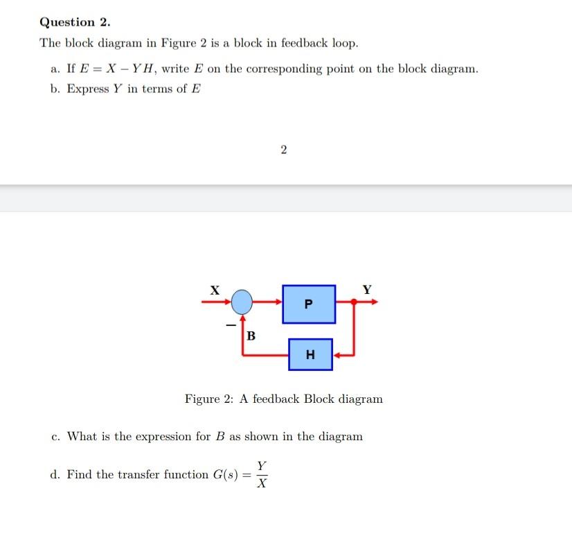 Solved Question 2. The block diagram in Figure 2 is a block | Chegg.com