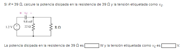 Solved Si R=39Ω, ﻿calcule la potencia disipada en la | Chegg.com