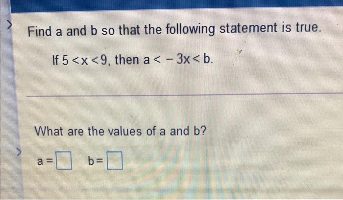 Solved Find a and b so that the following statement is true. | Chegg.com