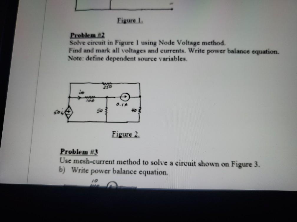 Solved Figure 1. Problem #2 Solve circuit in Figure 1 using | Chegg.com