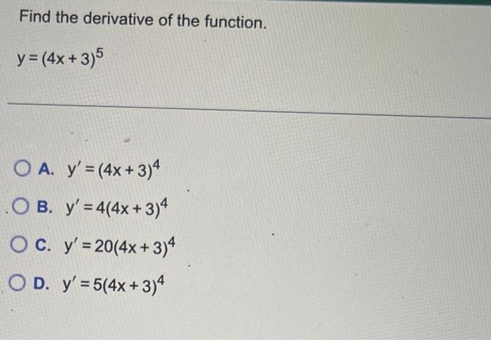 derivative of y 4 x 3