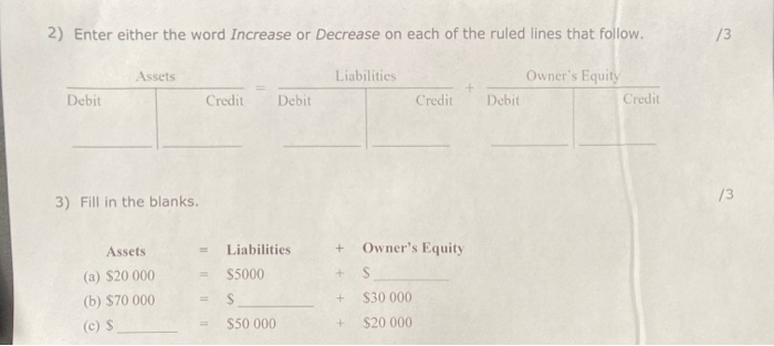 Solved 2) Enter either the word Increase or Decrease on each | Chegg.com
