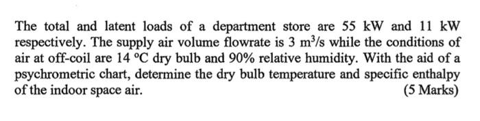 Determine The Total Cooling Capacity To Be Provided | Chegg.com