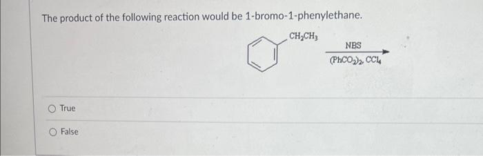 Solved The product of the following reaction would be | Chegg.com