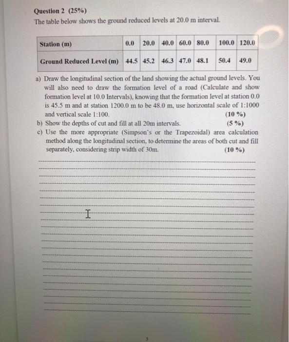 Solved Question 2 (25%) The table below shows the ground | Chegg.com