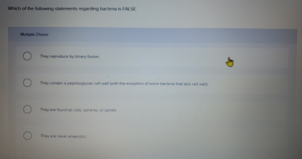 Which Of The Following Statements Regarding Cell Division Is False Solved Which of the following statements regarding bacteria | Chegg.com