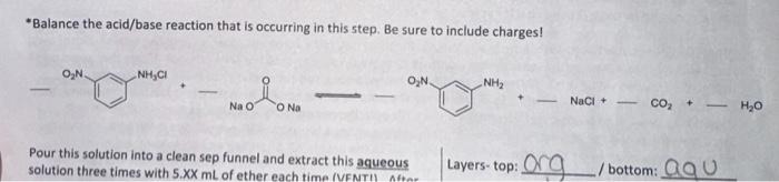 Solved *Balance the acid/base reaction that is occurring in | Chegg.com