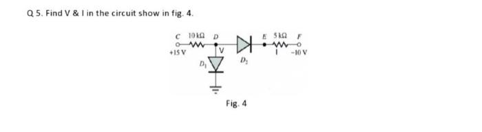 Solved Q 5. Find V \& 1 in the circuit show in fig. 4 | Chegg.com