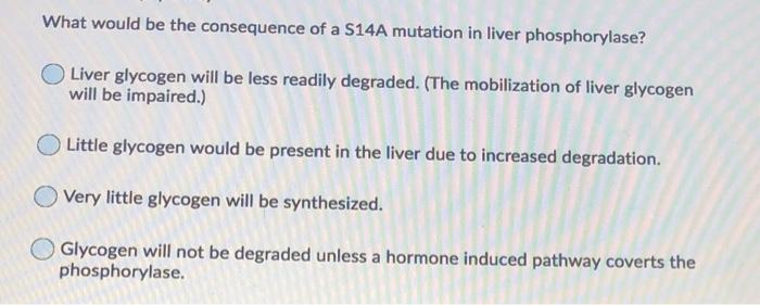 Solved What would be the consequence of a S14A mutation in | Chegg.com