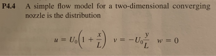 Solved For The Velocity Distribution Of U Uo 1 X L V U Chegg Com