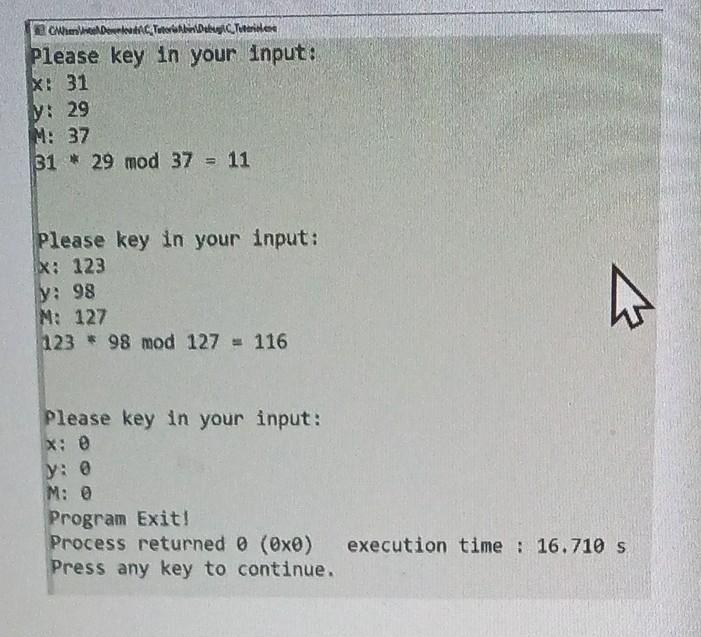 Solved Please key in your input: x:31 y:29 y: 37 | Chegg.com
