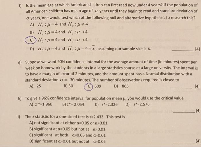 Solved f) is the mean age at which American children can | Chegg.com