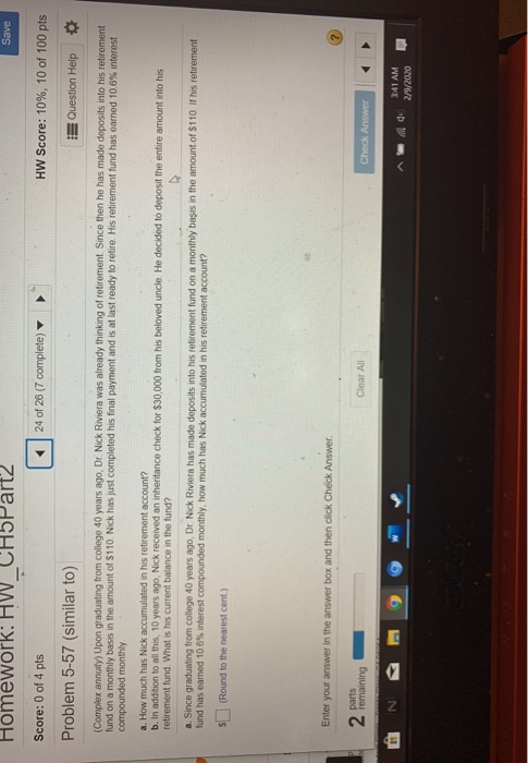 Solved Homework Hw Ch5part2 Save Score 0 Of 4 Pts 24