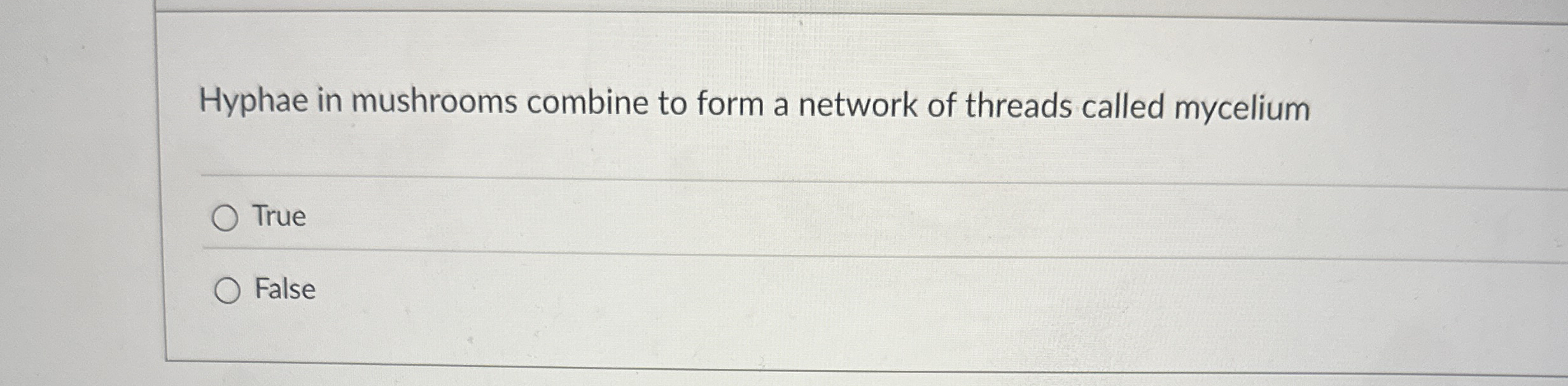 Solved Hyphae in mushrooms combine to form a network of | Chegg.com