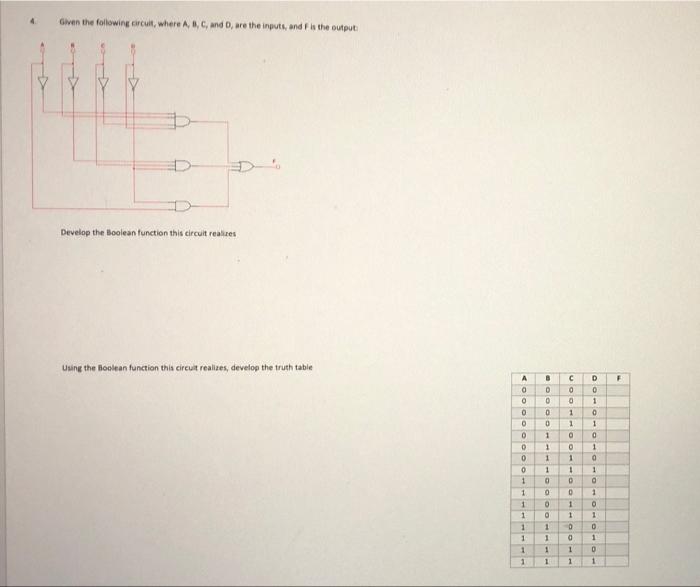 Solved Given The Following Circuit, Where A, B, C, And D, | Chegg.com