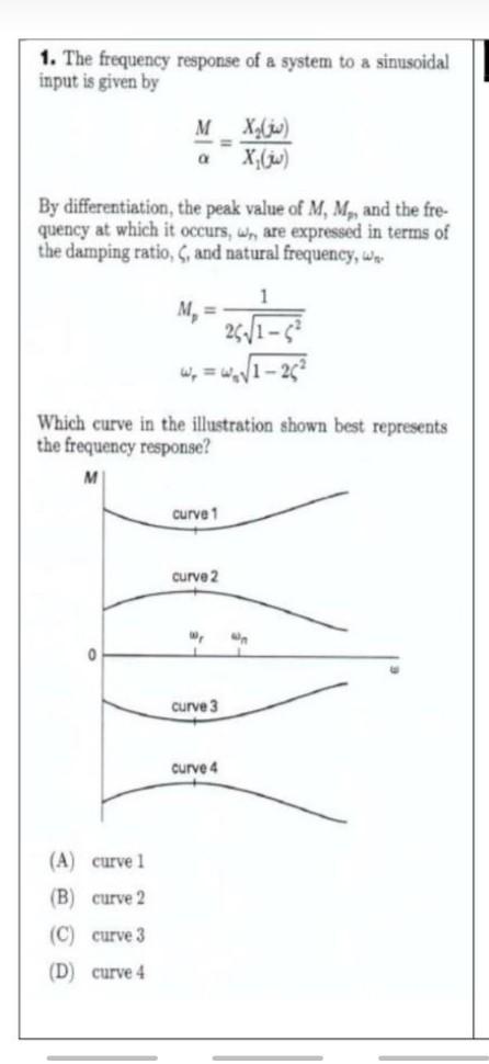 Solved 1. The frequency response of a system to a sinusoidal | Chegg.com