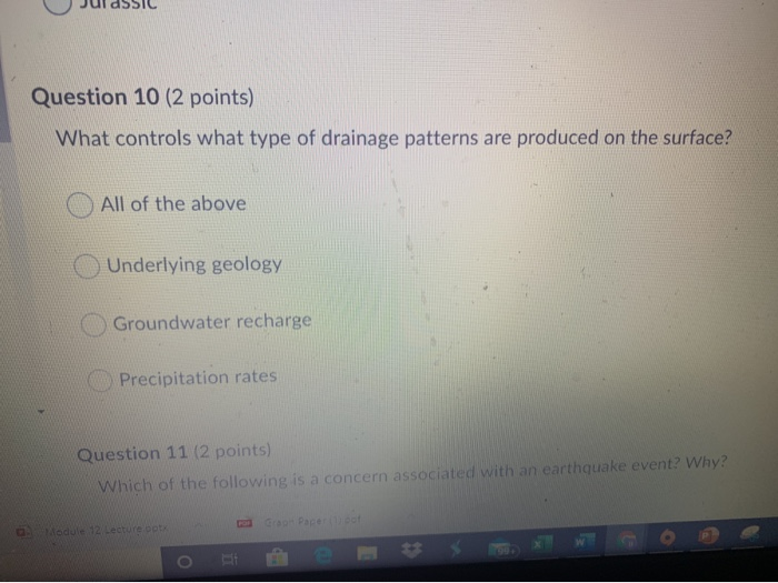 Solved Question 6 (2 points) Turbidity currents form in