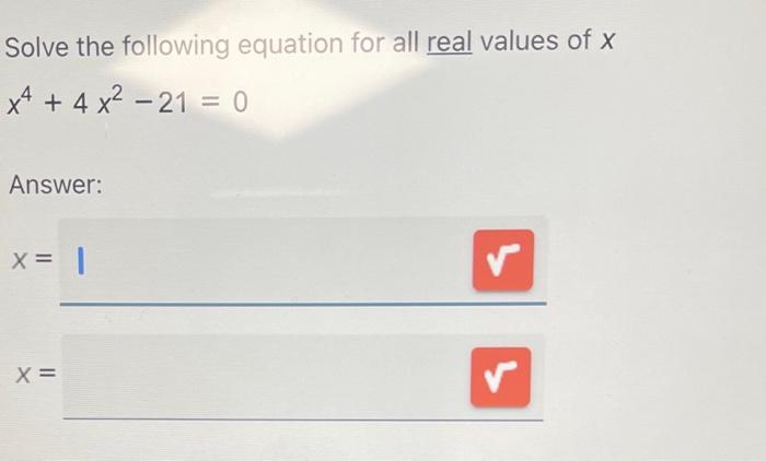 Solved Solve the following equation for all real values of x | Chegg.com