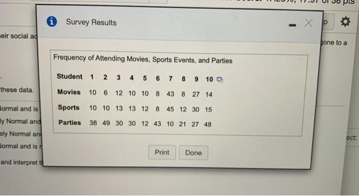 Solved OL Y A random sample of 10 students were surveyed on | Chegg.com
