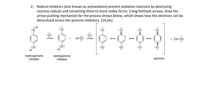 Solved 2. Radical inhibitors (also known as antioxidants) | Chegg.com