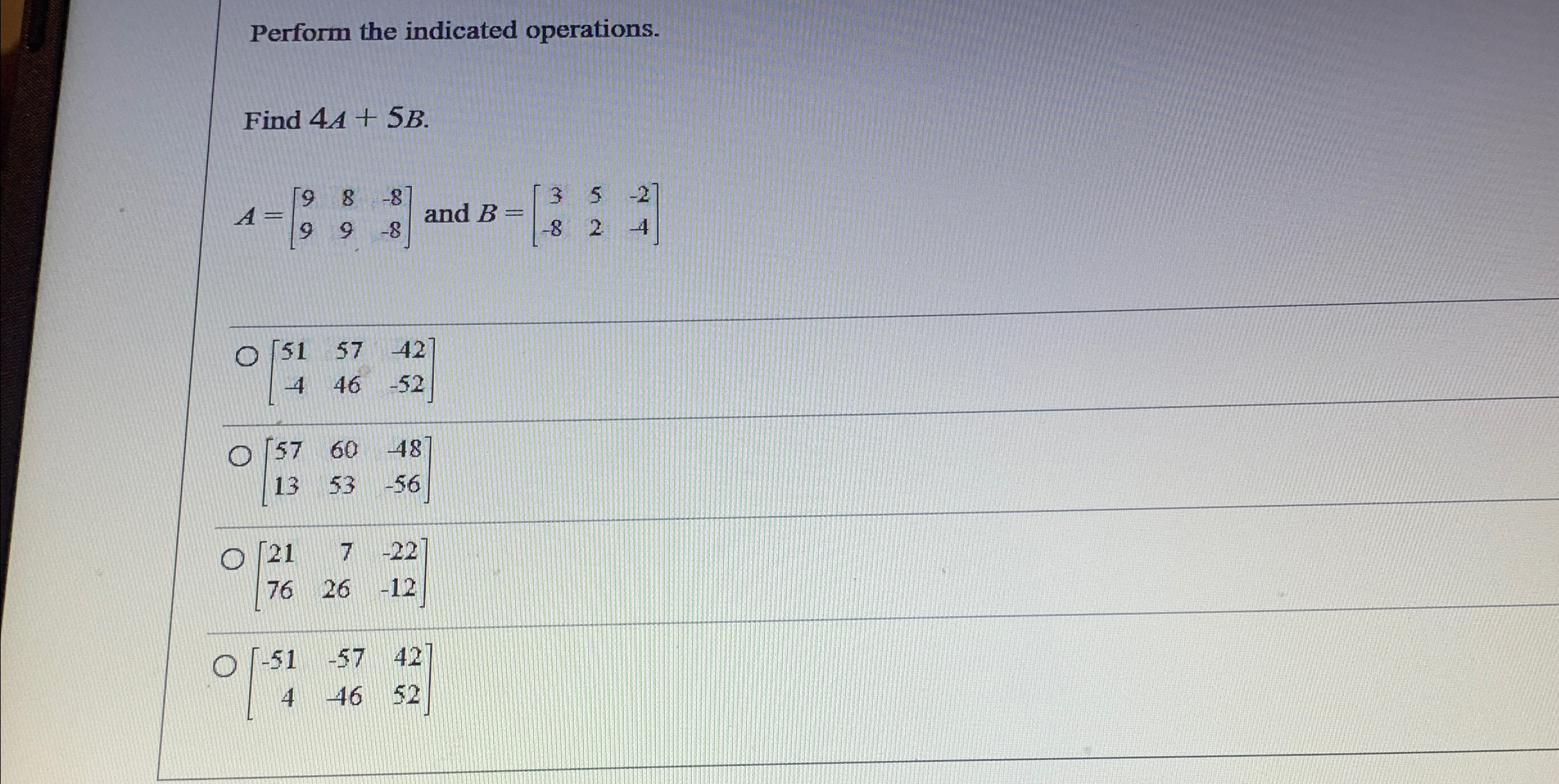 Solved Perform the indicated operations.Find | Chegg.com