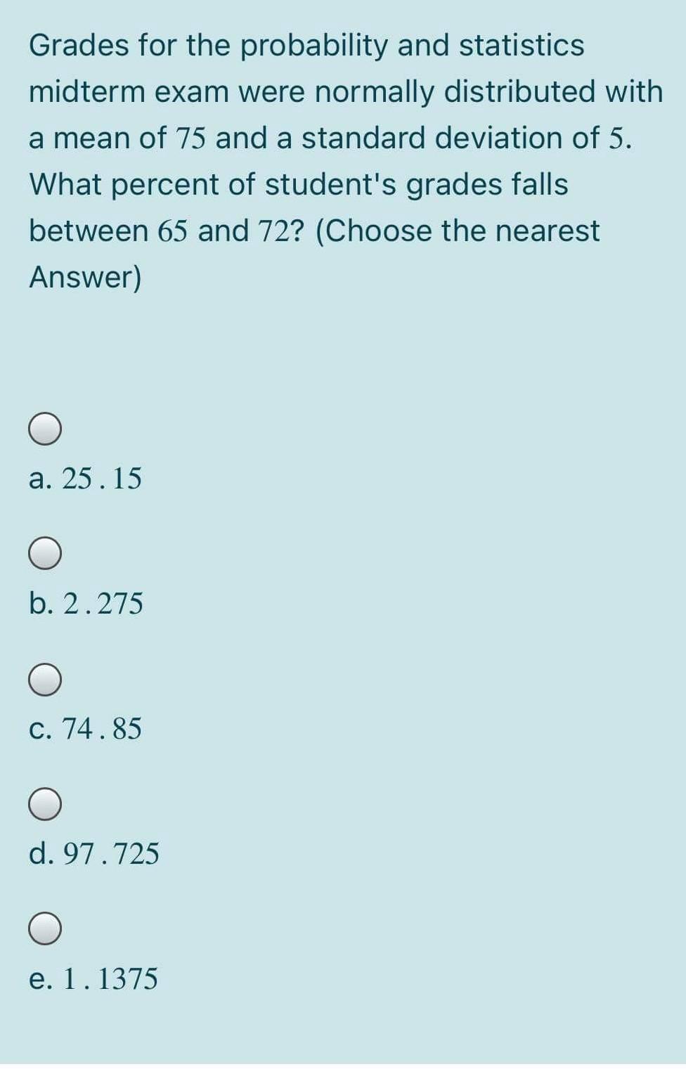 Solved Grades for the probability and statistics midterm | Chegg.com