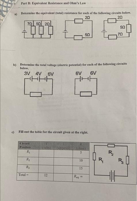 Solved Part B: Equivalent Resistance And Ohm's Law A) 20 | Chegg.com