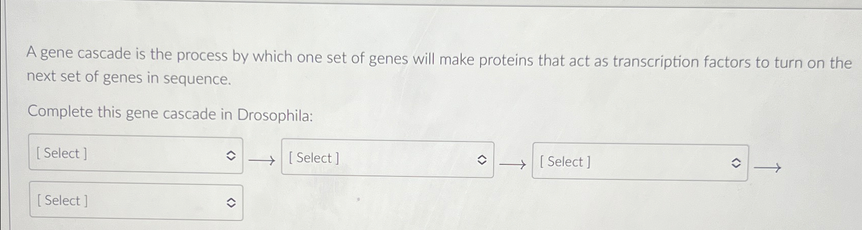 Solved A gene cascade is the process by which one set of | Chegg.com