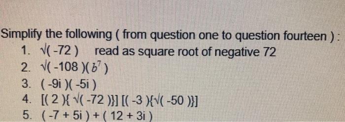 Simplifying the Square Root of Negative Numbers