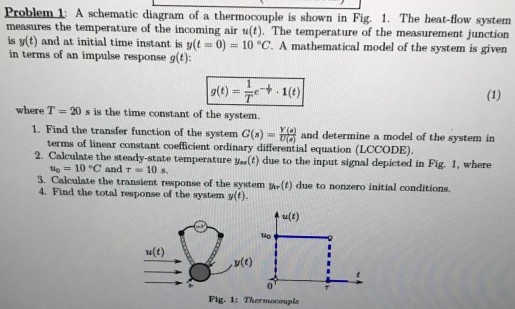 Solved Problem 1: A Schematic Diagram Of A Thermocouple Is | Chegg.com