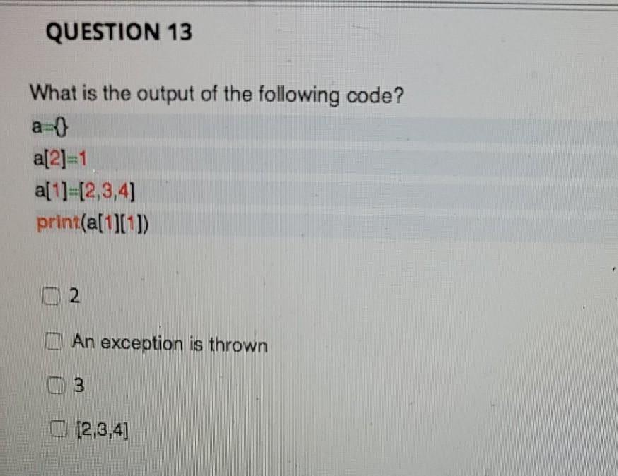 Solved What is the output of the following code? example = | Chegg.com