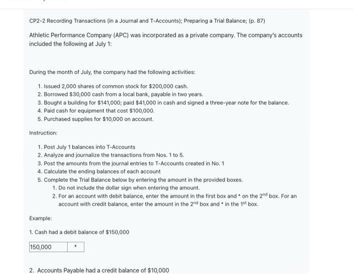 Solved CP22 Recording Transactions (in a Journal and