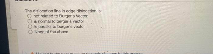 Solved The dislocation line in edge dislocation is: not | Chegg.com