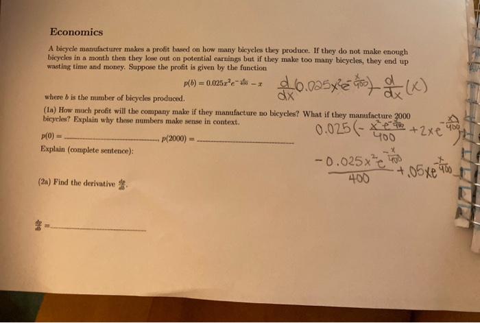 Solved 26.025xle of a (x) Economics A bicycle manufacturer | Chegg.com
