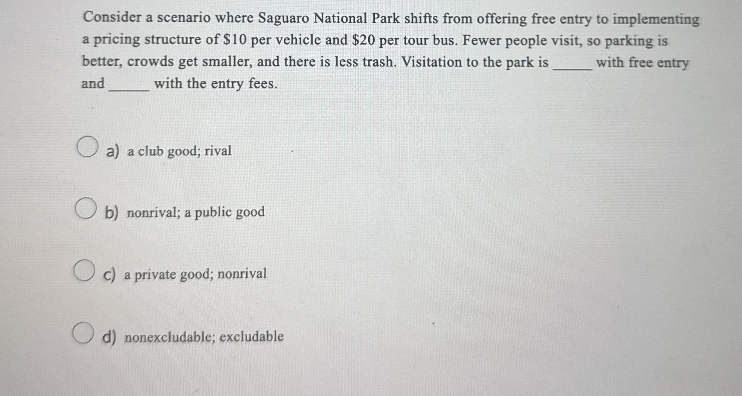 Solved Consider a scenario where Saguaro National Park