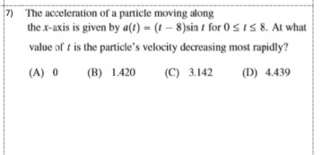 Solved The acceleration of a particle moving along the | Chegg.com