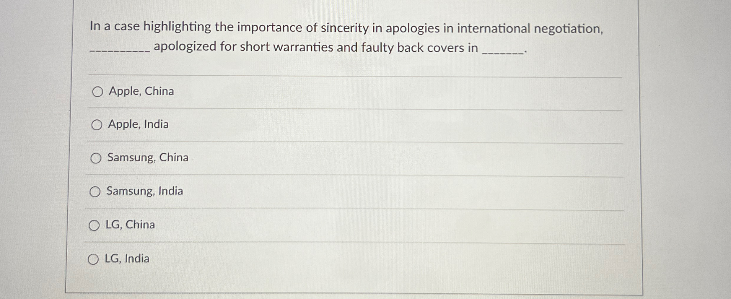 Solved In a case highlighting the importance of sincerity in