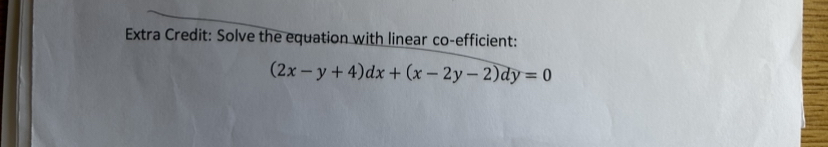 Solved Extra Credit: Solve the equation with linear | Chegg.com