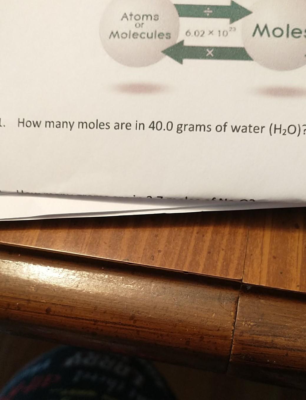 Solved Atoms Or Molecules 6 02 10 Mole 1 How Many Moles Are Chegg Com