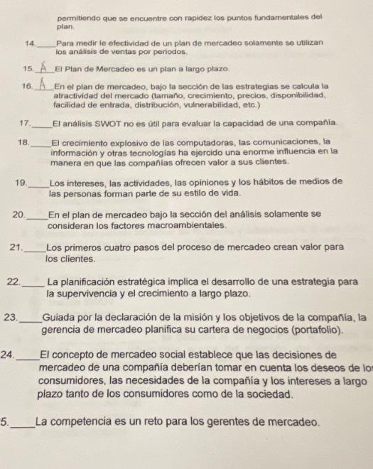 permitiendo que se encuentre con rapidez los puntos fundarnentales del plan. 14 Para medir le efectividad de un plan de merca