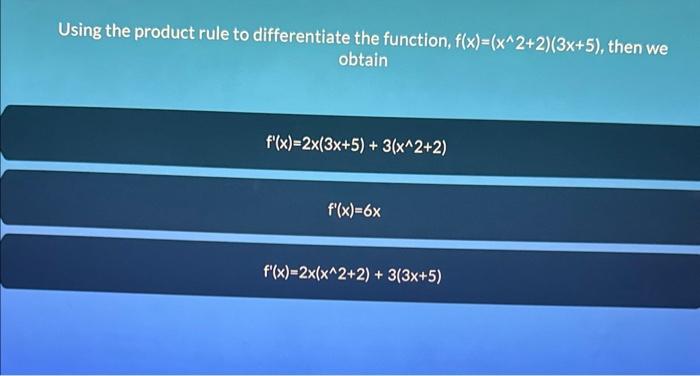 Solved Using The Product Rule To Differentiate The Function