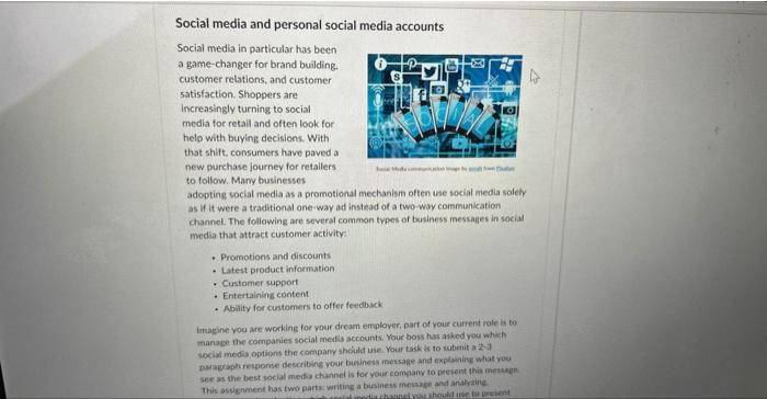 Solved Social media and personal social media accounts | Chegg.com