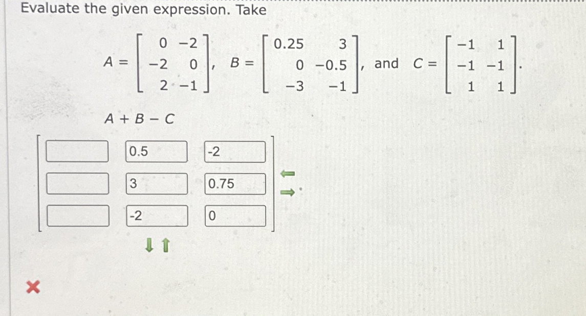 Solved Evaluate the given expression. | Chegg.com