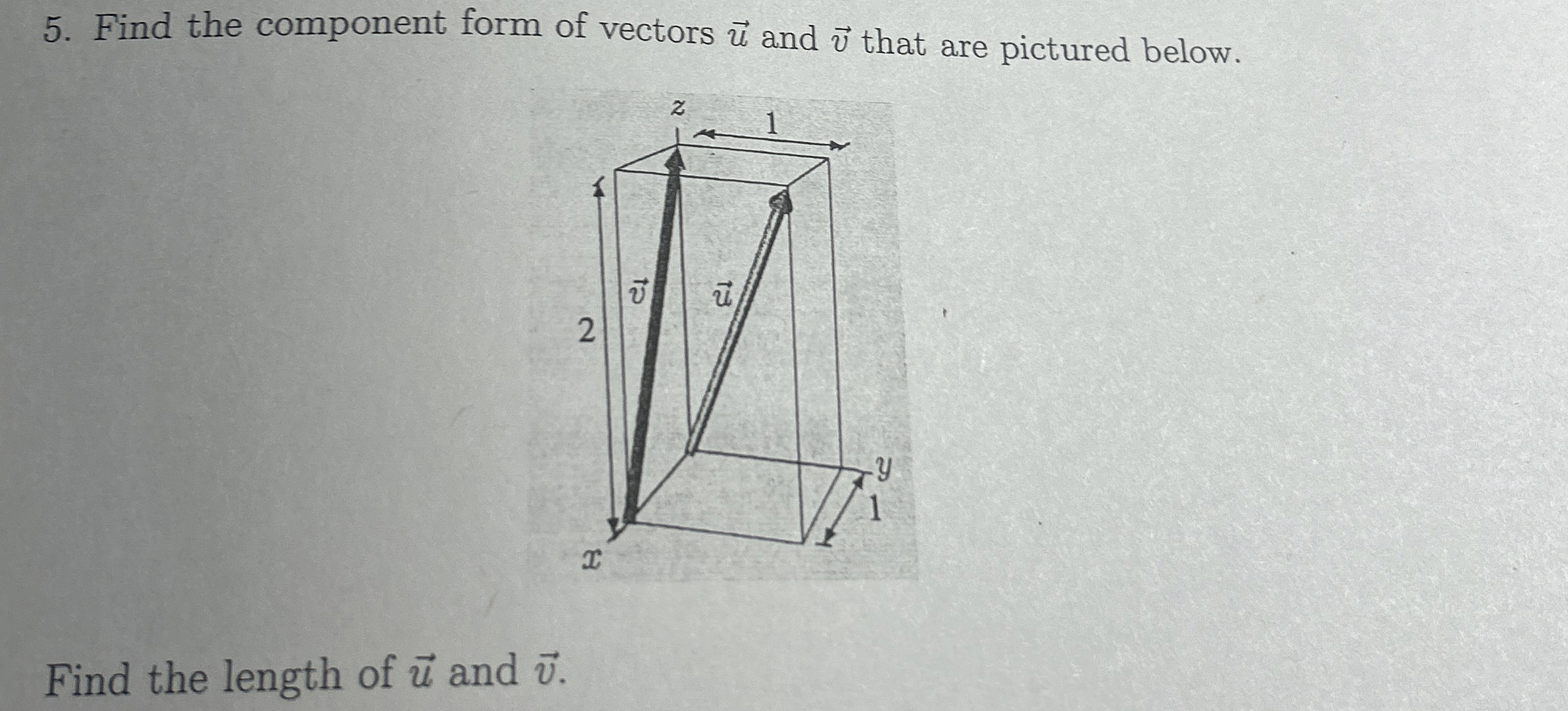 Solved Find the component form of vectors vec(u) ﻿and vec(v) | Chegg.com