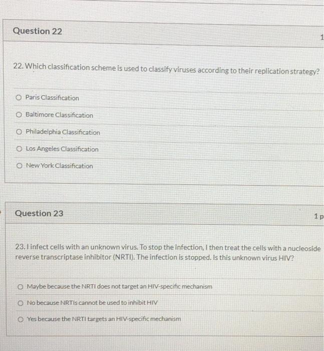 Solved Question 22 1 22. Which classification scheme is used | Chegg.com